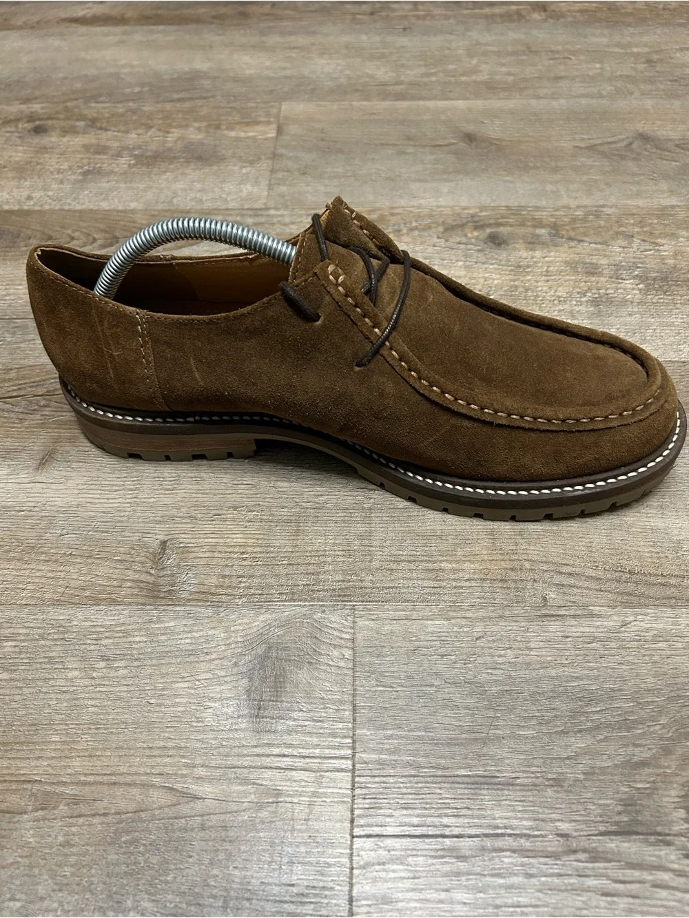 Zara Men's Size 43 US 10 Brown Suede Chukka Moccasin Shoes Lace Up Moc Toe Lug